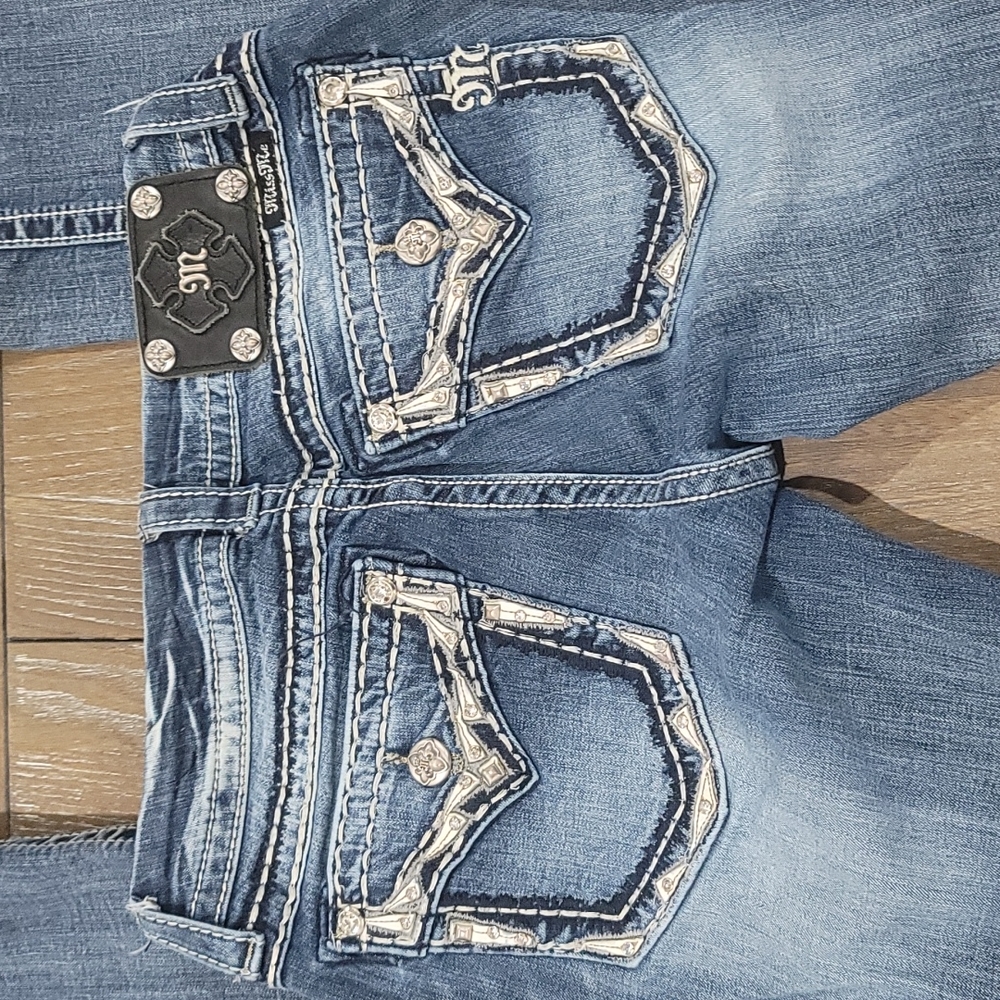 Miss Me Blue Straight Leg Jeans - Picture 12 of 13